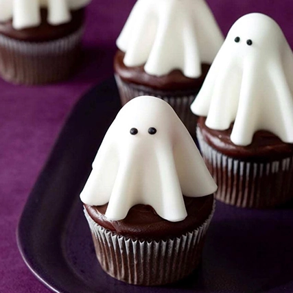 ghost-themed cupcake.